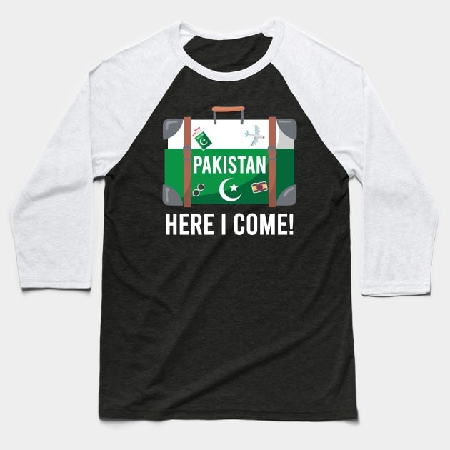 Pakistan here I come. Pakistani flag travel design Baseball T-Shirt by alltheprints